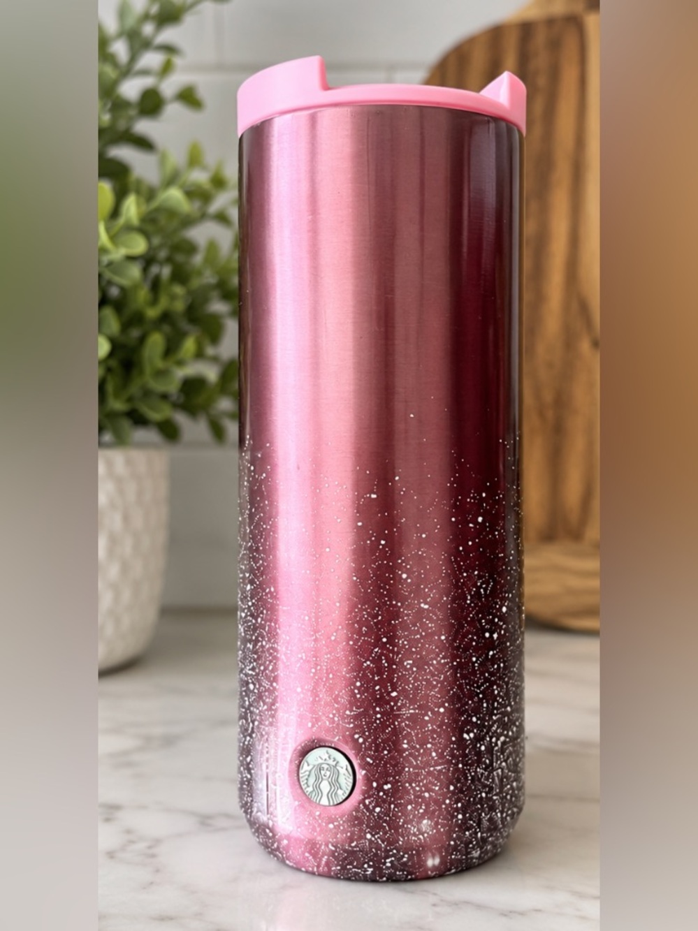 Starbucks Pink Rose Gold Confetti Insulated Stainless Steel Tumbler 12oz